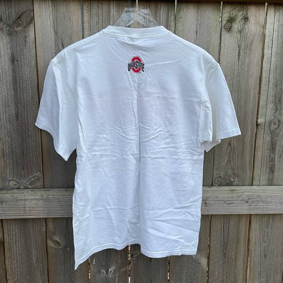 Nike Ohio State T-Shirt Y2K Vintage 1999 Just Do It Graphic Medium White Buckeye - Picture 2 of 9